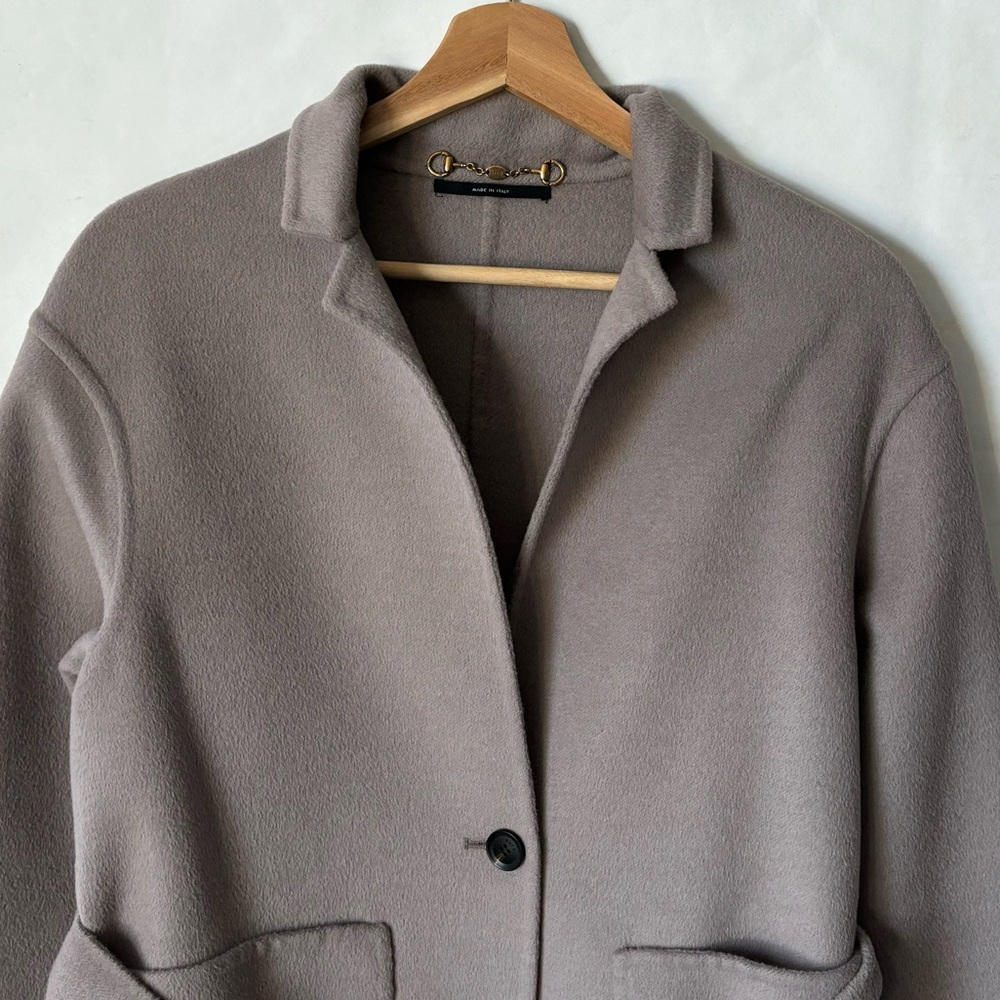 GUCCI Belted Blazer Jacket Neutral Gray Size 40 - Picture 3 of 17